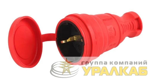 Разъем каучуковый R8-RED-IP44 с/з прямой 16А IP44 красн. Эра Б0044548 детальная картинка