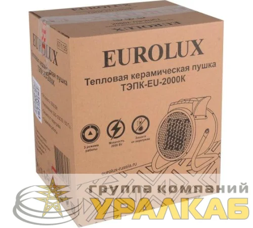 Пушка тепловая электрическая ТЭПК-EU-2000K круглая керамич. нагрев. элемент EUROLUX 67/1/35 детальная картинка