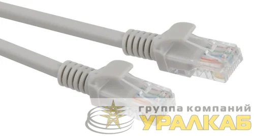 Патч корд U/UTP кат.5e CU PC-0.5U 0.5м сер. Эра 