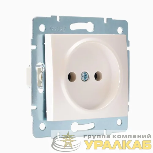 Механизм розетки 1-м СП Karina 16А IP20 без заземл. термопласт жемчуж./бел. перламутр. LEZARD 707-3088-121B детальная картинка