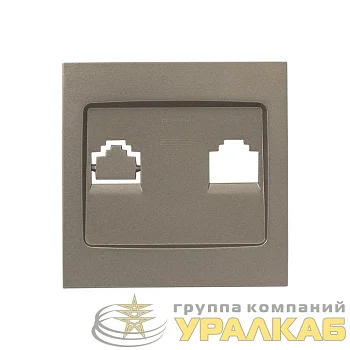 Панель лицевая Валенсия для розетки 1-м RJ-45 кашемир PROxima EKF ESK01-L-035-40