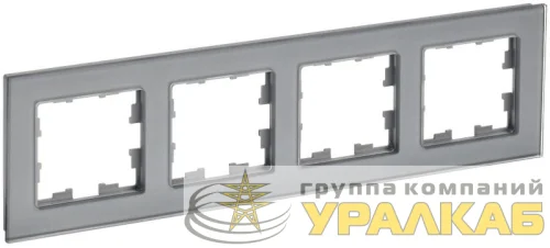 Рамка 4-м BRITE РУ-4-2-БрСе стекло сер. IEK BR-M42-G-K03 детальная картинка