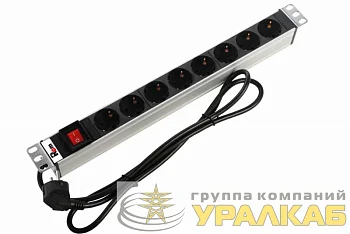 Блок распределения питания R-16-8S-V-440-1.8 горизонт. размещ. 8xSchuko базовые 16А Schuko 1.8м Rem 892505
