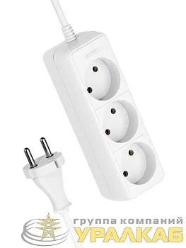 Удлинитель 3х1.5м без заземл. 16А IP20 ПВС 2х1 КОСМОС YKsm1.5m-3g(K)