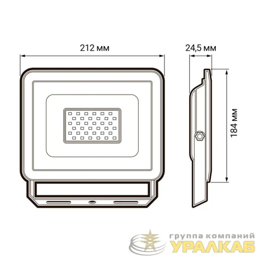 Прожектор светодиодный СДО-10 70Вт 6500К IP65 230В ДО GR ФАZА 5032859 детальная картинка