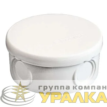 Коробка распределительная ОП d90х45мм IP54 4 выхода без гермовводов крышка защелкивающаяся бел. Epplast 145151