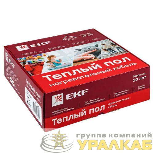Комплект "Теплый пол" (кабель) 75Вт 5м 0.5кв.м EKF nk-75 детальная картинка