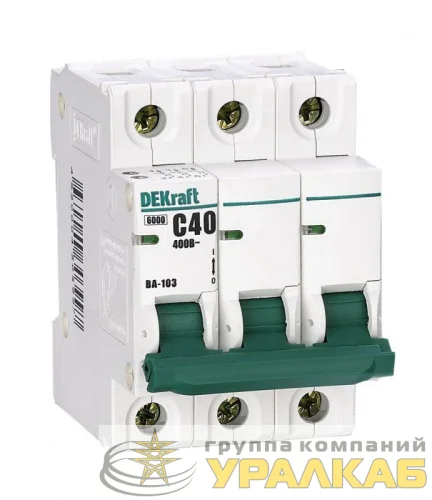Выключатель автоматический модульный 3п C 2А 6кА ВА-103 DEKraft 12082DEK детальная картинка