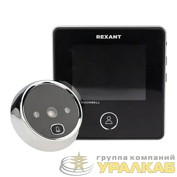 Видеоглазок дверной DV-113 с цветным LCD-дисплеем 2.8дюйм с функцией звонка и записи фото встр. аккум. Rexant 45-1113