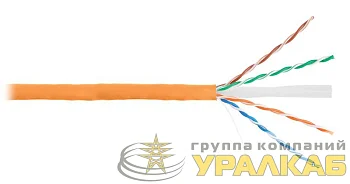 Кабель U/UTP 4 пары кат. 6 LSZHнг(B)-HF Оранж. (уп.305м) NETLAN EC-UU004-6-LSZH-OR