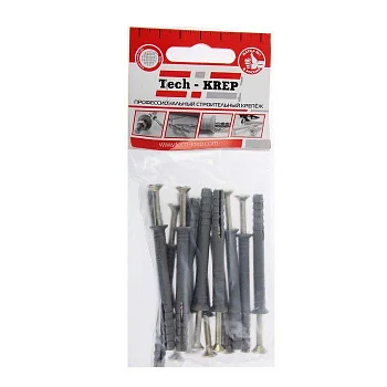 Дюбель-гвоздь 6х60 с потайной манжетой полипропилен (уп.14шт) пакет Tech-Krep 