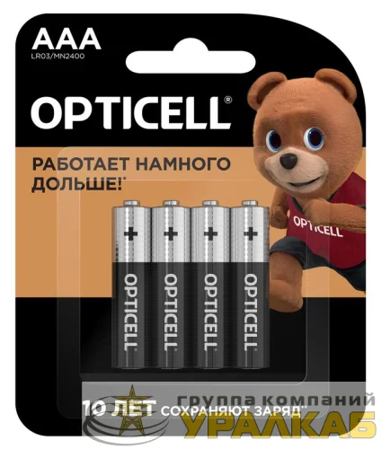 Элемент питания алкалиновый AAA/LR03 (блист. 4шт) Basic Opticell 5051002 детальная картинка