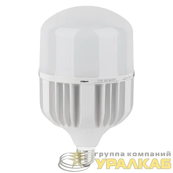 Лампа светодиодная высокомощная LED HW 80Вт T матовая 6500К холод. бел. E27 8000лм 140-265В с адаптером E40 угол пучка 200град. PF>/=09 (замена 800Вт) OSRAM 4058075576957