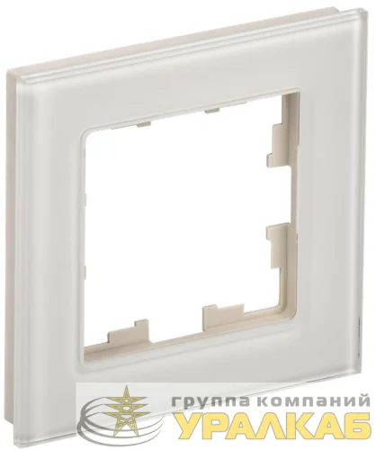 Рамка 1-м BRITE РУ-1-2-БрВа стекло ванильн. IEK BR-M12-G-K10 детальная картинка