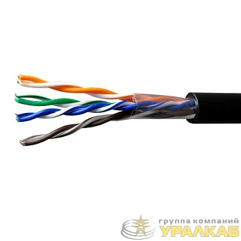 Кабель витая пара U/UTP кат.5E 4х2х24AWG solid Cu PE Outdoor Standart черн. (м) SUPRLAN 01-0325-1