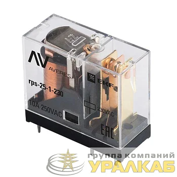 Реле промежуточное РП slim 25/1 10A 230В AC AVERES EKF rps-25-1-230