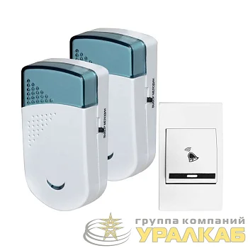 Звонок беспроводной Колибри 32 мел. 150м 2 звонка 2АААх1.5В Тритон КБ-03Б