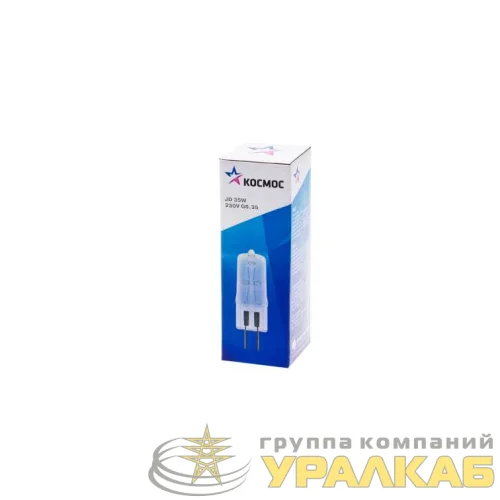 Лампа галогенная JD 35Вт капсула G6.35 3000К 240В КОСМОС LKsmJD230V35W детальная картинка