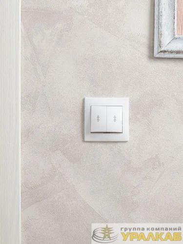 Переключатель проходной 2-кл. СП Кварта 10А IP20 ВСп10-2-0-КБ бел. GENERICA 