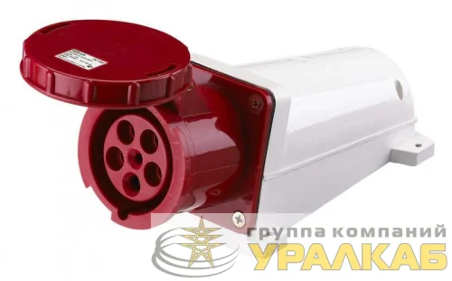 Розетка стационарная ОП 145 РС-102 125А 3P+PE+N 380В IP67 DEKraft 