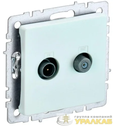 Розетка телевизионная TV/SAT 2-м Brite РТВ/РСп12-БрЖ механизм жемчуж. IEK 