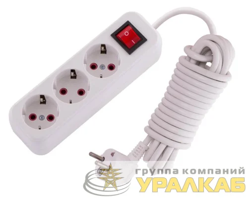 Удлинитель 3х5м с заземл. 16А IP20 Lila с выкл. LEZARD 720-0305-302 детальная картинка