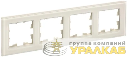Рамка 4-м BRITE РУ-4-2-БрВа стекло ванильн. IEK BR-M42-G-K10 детальная картинка
