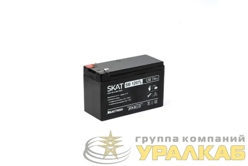 Аккумулятор 12В 7А.ч макс. ток заряда 2.1А SKAT SB 1207L Бастион 2534 детальная картинка