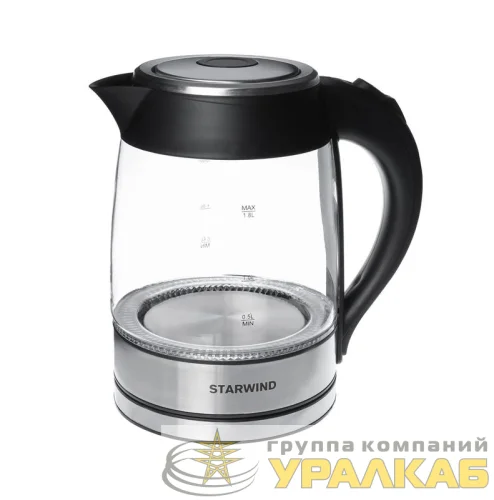 Чайник электрический SKG4710 1.8л 2200Вт серебр./черн. (корпус стекло) STARWIND 935480 детальная картинка