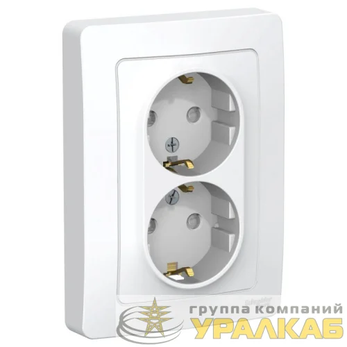 Розетка 2-м СП Blanca 16А IP20 250В с заземл. защ. шторки бел. SE BLNRS001121 детальная картинка