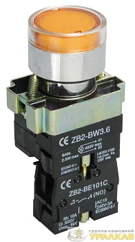 Кнопка LAY5-BW3561 1НО с подсветкой желт. KARAT IEK BBT50-BW-K05