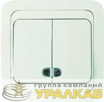 Выключатель 2-кл. СП Mimoza 10А IP20 с подсветкой бел./бел. Makel 12023
