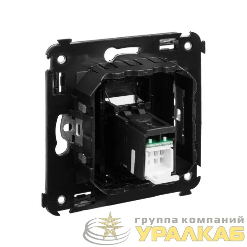 Розетка компьютерная 1-м RJ-45 СП кат.5e Avanti "Черный матовый" DKC 