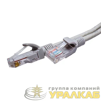 Патч-корд U/UTP кат.5E 4х2х26AWG (7х0.16мм) Cu LSZH сер. 3м SUPRLAN 10-0144