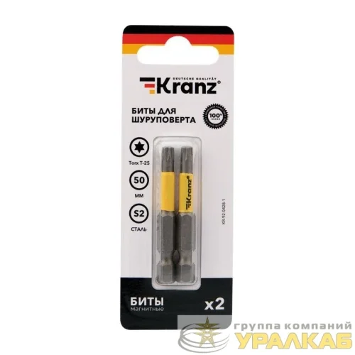 Бита для шуруповерта Torx T25х50мм (уп.2шт) Kranz 