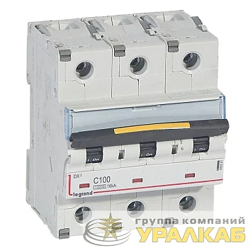 Выключатель автоматический модульный 3п C 100А 16кА DX3 10000 4.5мод. 400В Leg 409281