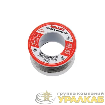 Припой катушка с канифолью 100гр d0.5мм (Sn60 Pb40 Flux 2.2%) (блист.) Rexant 