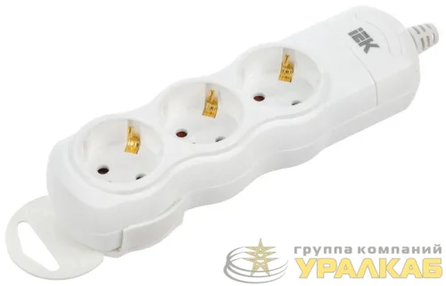 Колодка удлинителя 3-мест. с заземл. РПр03 IEK 