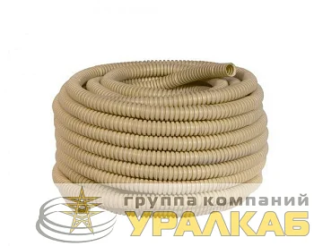 Труба гофрированная ПВХ d20мм с протяжкой свет. дерево (уп.25м) Plast PROxima EKF tg-z-20w