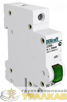 Лампа сигнальная ЛС-101 на DIN-рейку 1p зел. LED DEKraft 18004DEK
