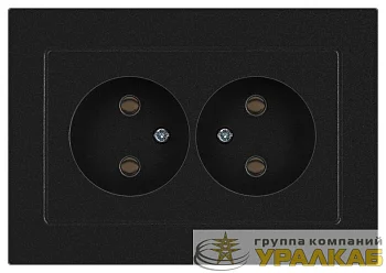 Розетка 2-м СП Accent 6-204-05 16А IP20 250В 2P AL/CU антрацит Intro 