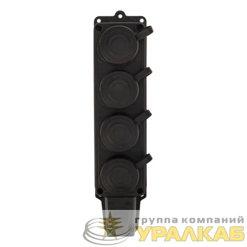 Колодка удлинителя 4-м 16А IP44 230В 2P+PE влагозащ. каучук PROCONNECT 111-114-4 детальная картинка