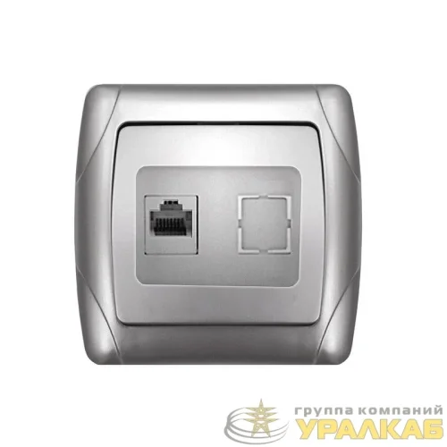 Розетка компьютерная 1-м СП Маргарита RJ45 серебр. UNIVersal 