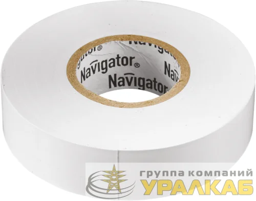 Изолента ПВХ 19мм (рул.20м) бел. NIT-A19-20/WH Navigator 