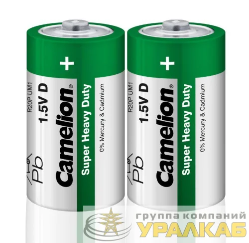 Элемент питания солевой D/R20 R20P-SP2G 1.5В SR-2 (уп.2шт) Camelion 1662 детальная картинка