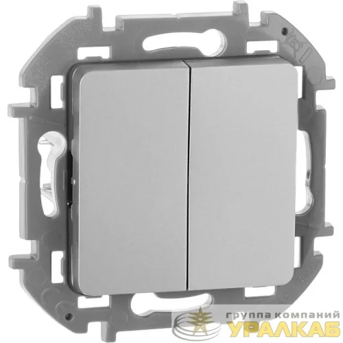 Выключатель 2-кл. Inspiria 10А IP20 250В 10AX механизм алюм. IEK 