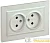 Розетка 2-м СП BRITE РС12-2-БрЖ 10А в сборе без заземл. без защ. шторок жемчуж. IEK 