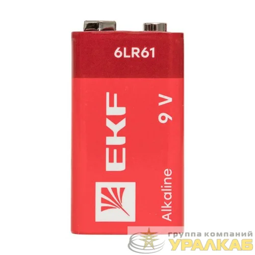 Элемент питания алкалиновый "крона" 6LR61 9В (блист.1шт) EKF 9V-BL1 детальная картинка