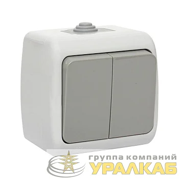 Выключатель 2-кл. ОП Мурманск 10А IP54 сер. EKF EFV10-023-30-54 Выключатель 2-кл. ОП Мурманск 10А IP54 сер. EKF EFV10-023-30-54