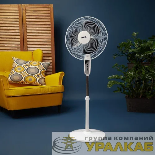 Вентилятор напольный DX-1608R 40Вт 220В с пультом и таймером бел./черн. DUX 60-0210 детальная картинка